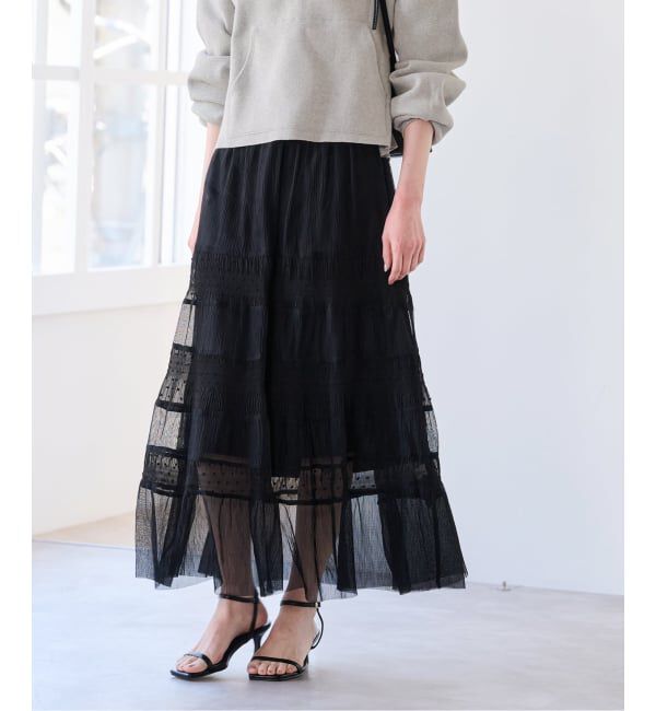 U by SPICK&SPAN「シアーミックスティアードスカート」|スカート|