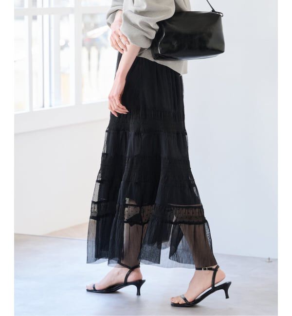 U by SPICK&SPAN「シアーミックスティアードスカート」|スカート|