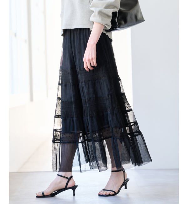 U by SPICK&SPAN「シアーミックスティアードスカート」|スカート|