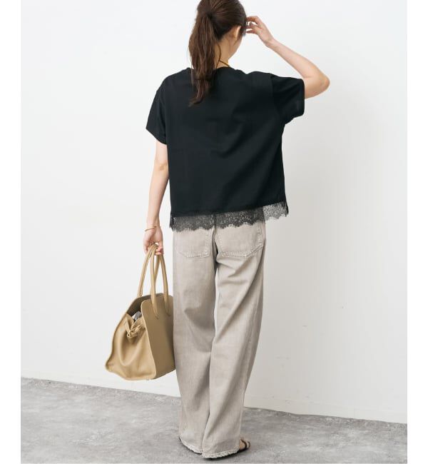 Spick and Span「《一部店舗+WEB限定予約》ヘムレース付きTシャツ」|Tシャツ・カットソー|