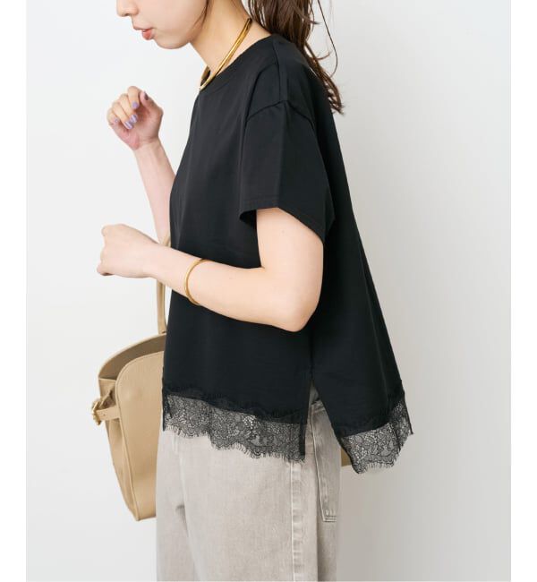 Spick and Span「《一部店舗+WEB限定予約》ヘムレース付きTシャツ」|Tシャツ・カットソー|