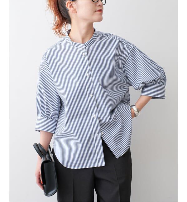 Spick and Span「《WEB限定 / 追加2予約》パールボタンギャザースリーブシャツ」|シャツ・ブラウス|