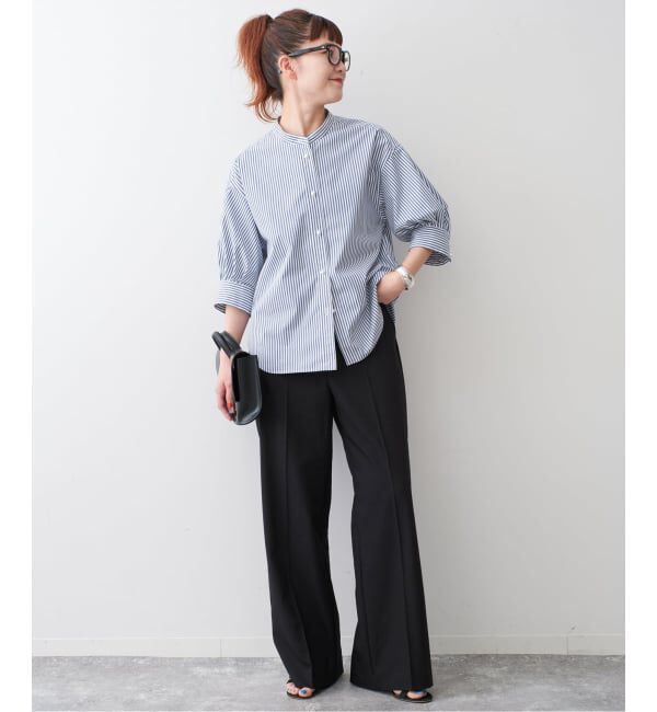 Spick and Span「《WEB限定 / 追加2予約》パールボタンギャザースリーブシャツ」|シャツ・ブラウス|