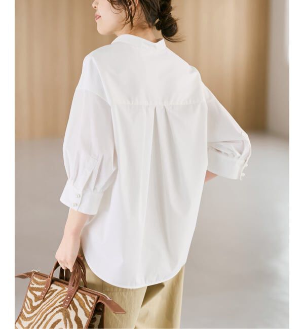 Spick and Span「《WEB限定 / 追加2予約》パールボタンギャザースリーブシャツ」|シャツ・ブラウス|