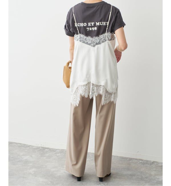 Spick and Span「《WEB限定 / 追加3予約》レースサテンチュニックキャミソール」|キャミソール|