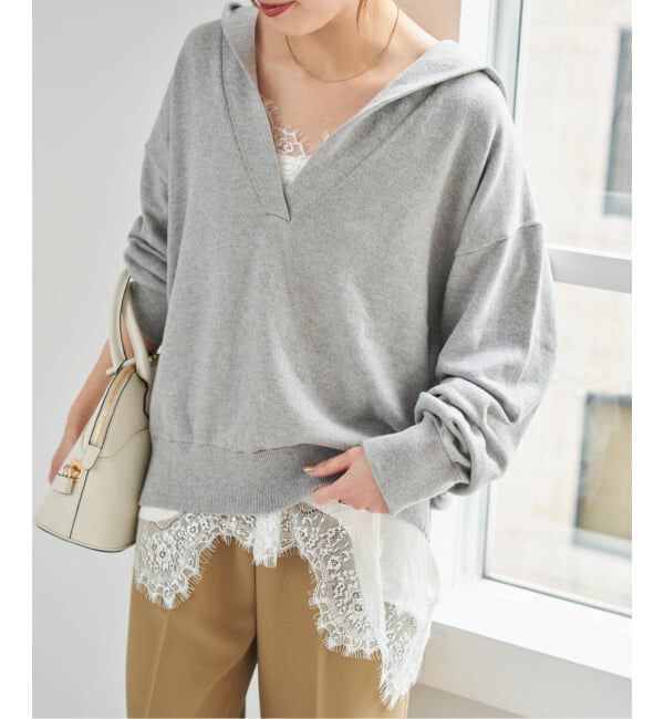 Spick and Span「《WEB限定 / 追加3予約》レースサテンチュニックキャミソール」|キャミソール|