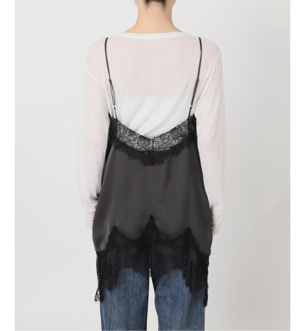 Spick and Span「《WEB限定 / 追加3予約》レースサテンチュニックキャミソール」|キャミソール|