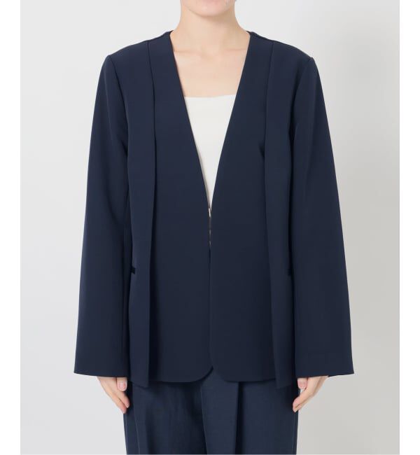  「2WAYスリットジャケット」|ノーカラージャケット|