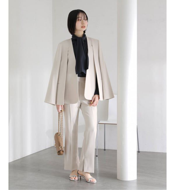  「2WAYスリットジャケット」|ノーカラージャケット|