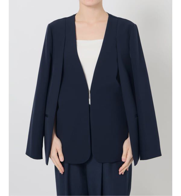  「2WAYスリットジャケット」|ノーカラージャケット|