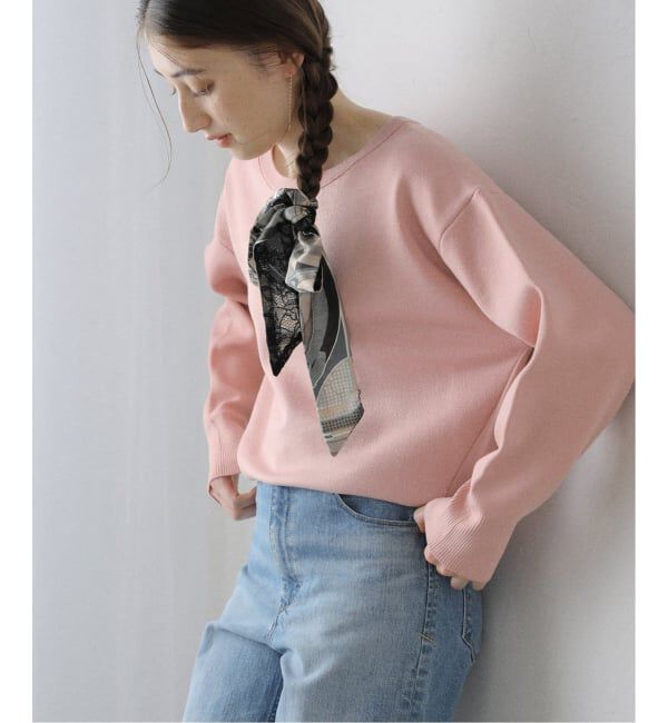  「《追加3》【洗える】接結クルーネックプルオーバー」|ニット・セーター|ピンク