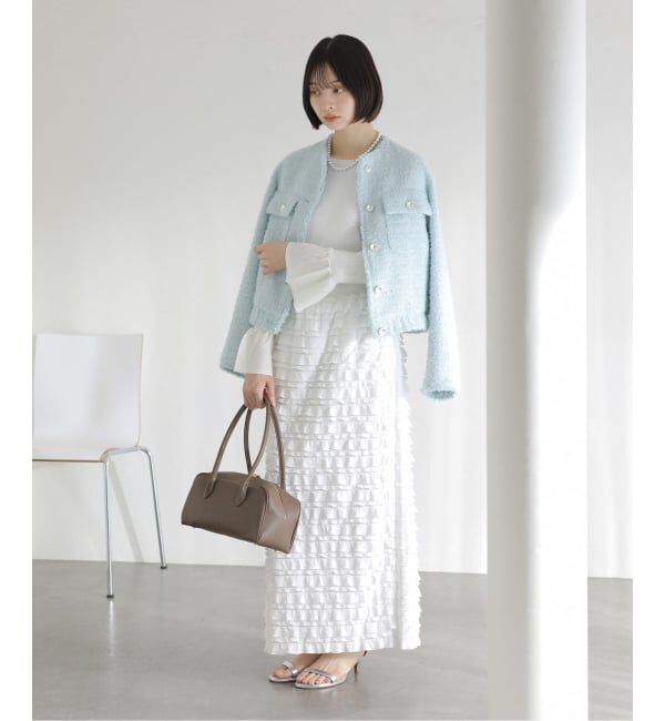  「【洗える】PROVOKE/プロヴォーク フリルマキシスカート」|スカート|