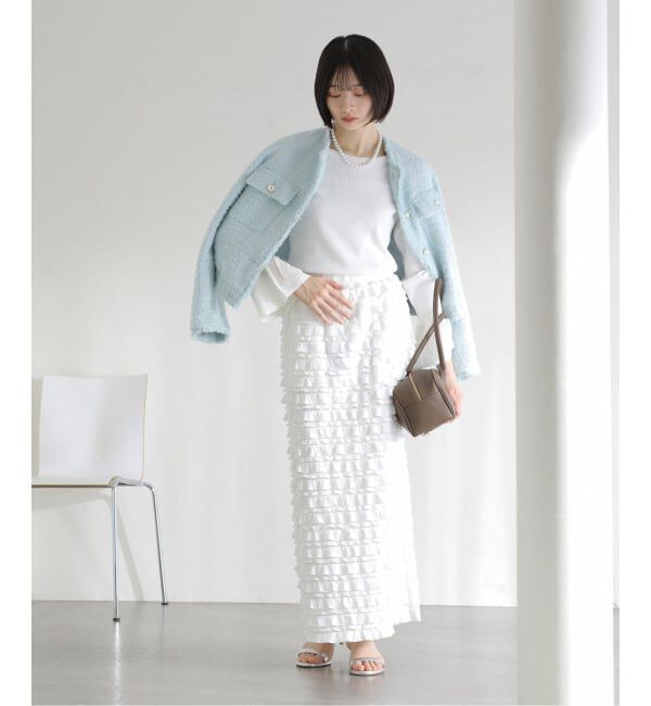  「【洗える】PROVOKE/プロヴォーク フリルマキシスカート」|スカート|