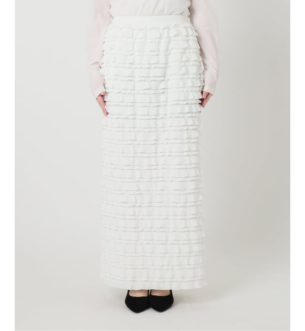  「【洗える】PROVOKE/プロヴォーク フリルマキシスカート」|スカート|