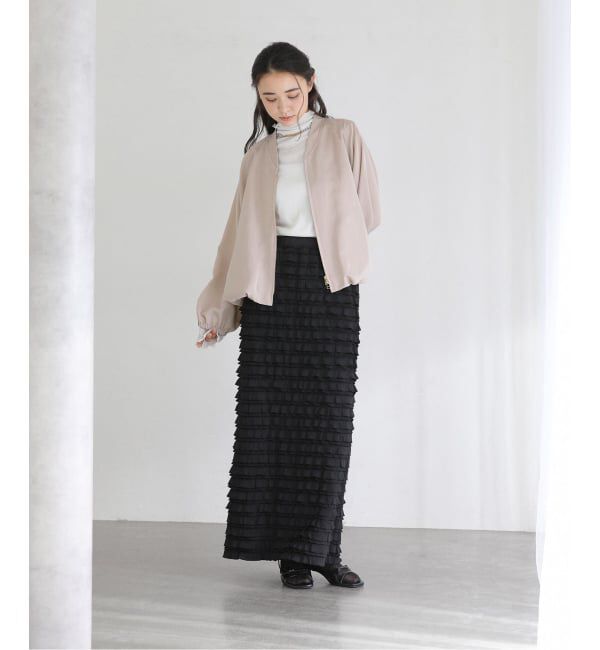  「【洗える】PROVOKE/プロヴォーク フリルマキシスカート」|スカート|