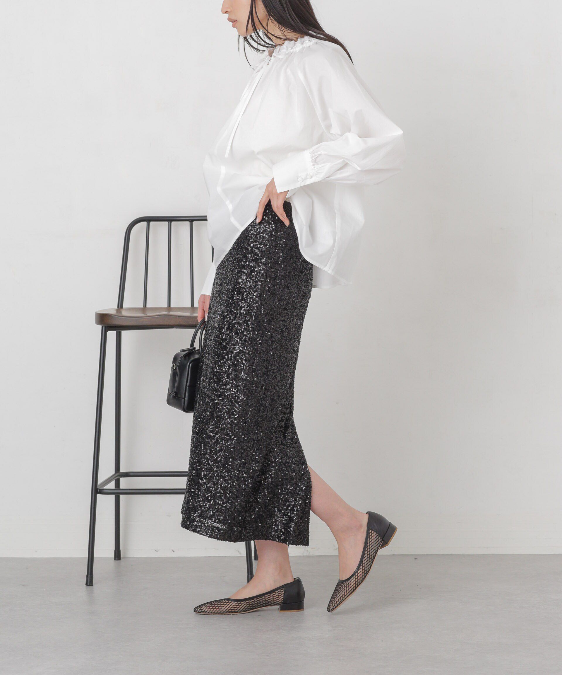 nano･universe「スパンコールIラインスカート」|スカート|