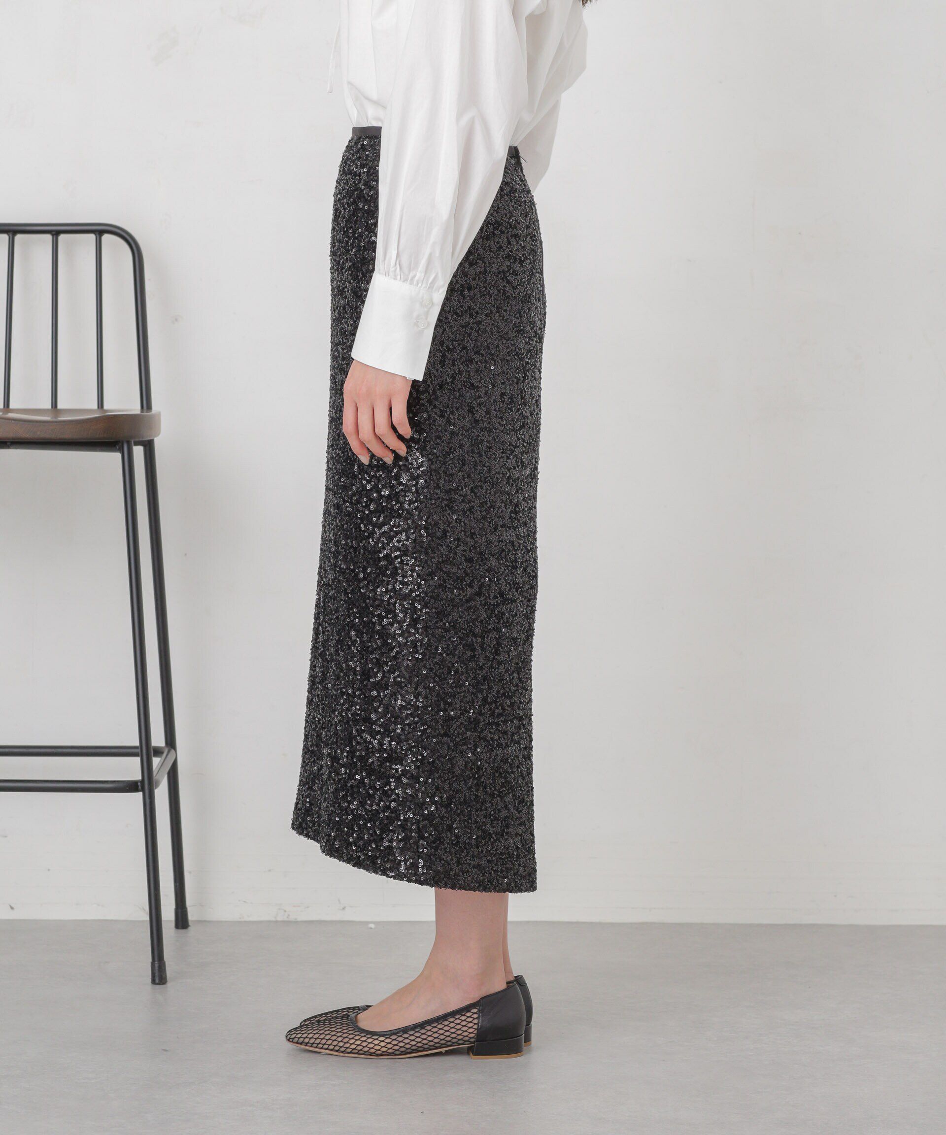 nano･universe「スパンコールIラインスカート」|スカート|