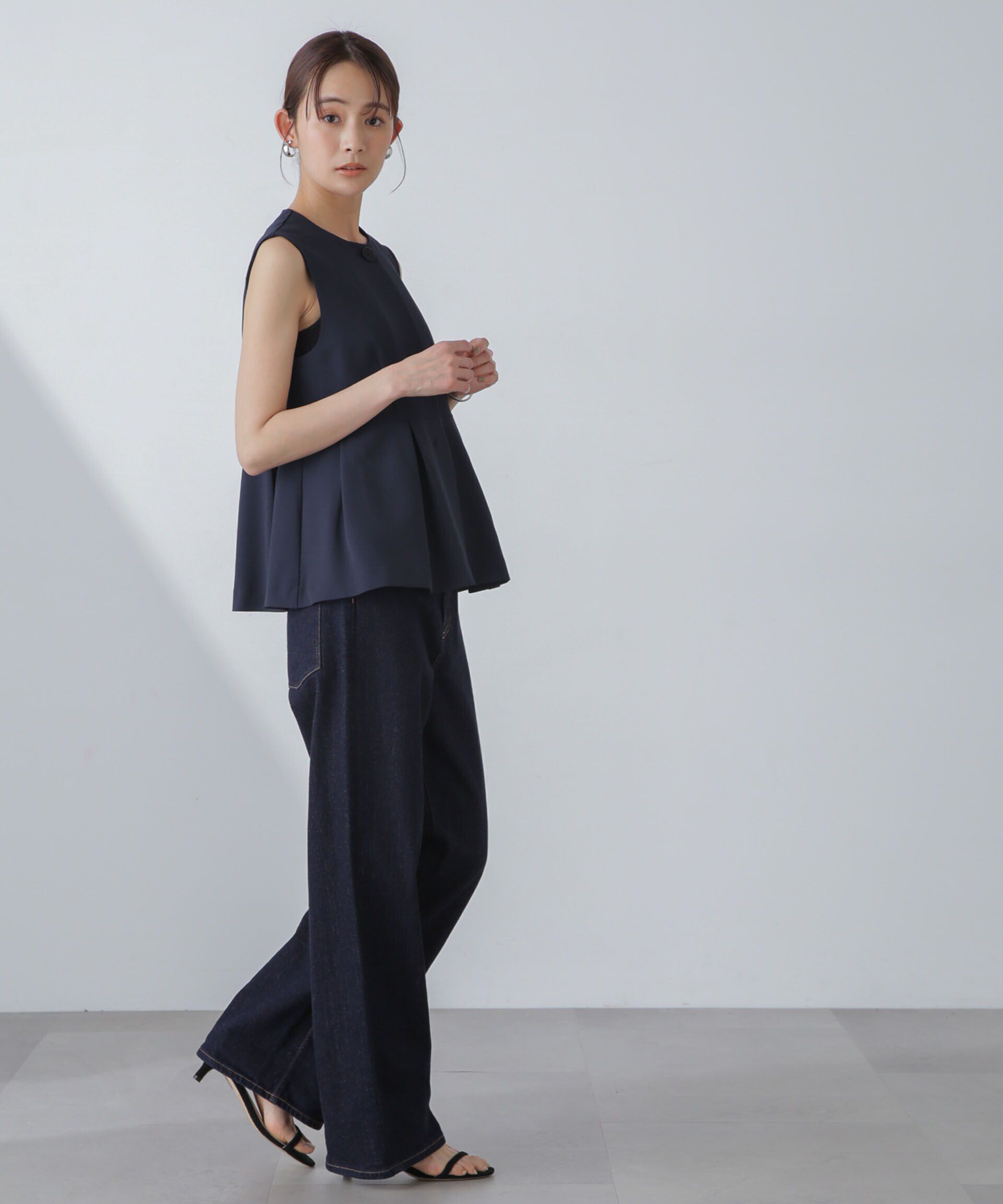 nano･universe「多機能素材ペプラムジレ(セットアップ可）」|ベスト・ジレ|