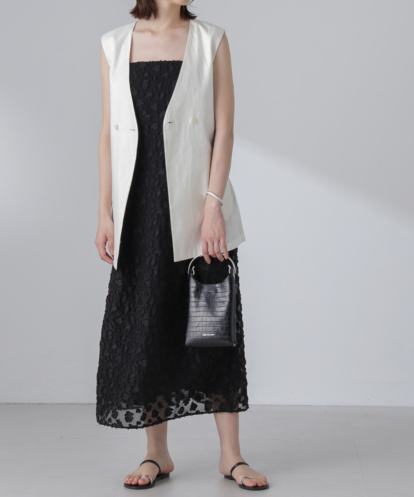 nano･universe「ベルト付リネンジレ(セットアップ可)」|ベスト・ジレ|