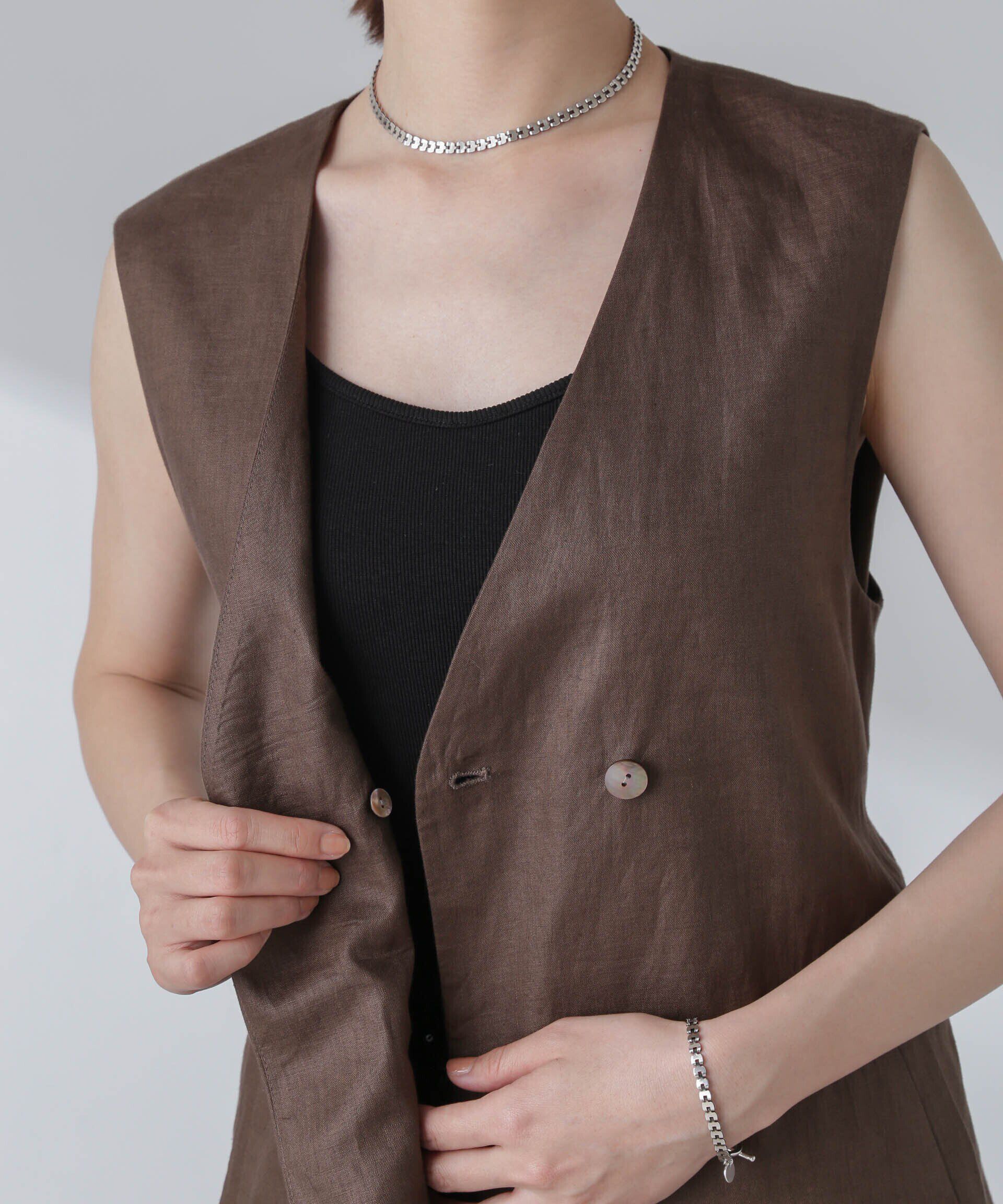 nano･universe「ベルト付リネンジレ(セットアップ可)」|ベスト・ジレ|