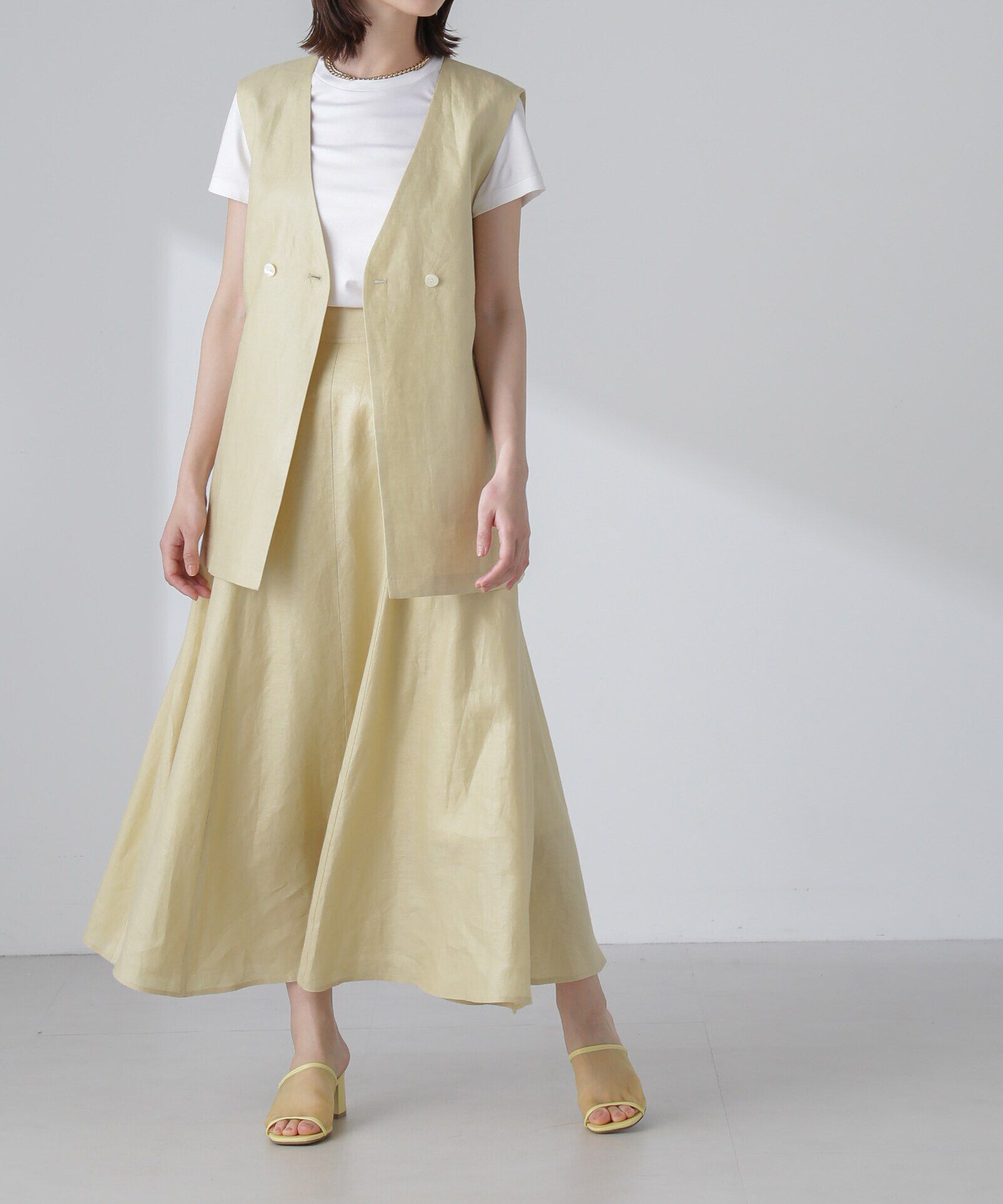 nano･universe「ベルト付リネンジレ(セットアップ可)」|ベスト・ジレ|