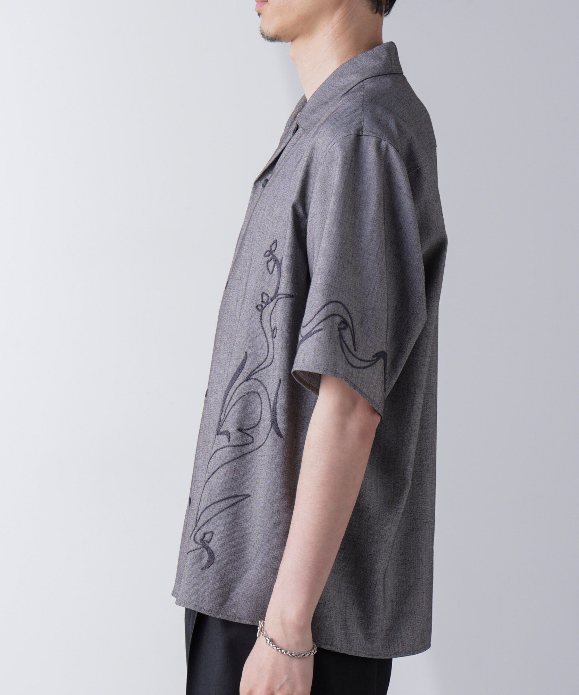 nano･universe「チェーン刺繍オープンカラーシャツ」|シャツ・ブラウス|