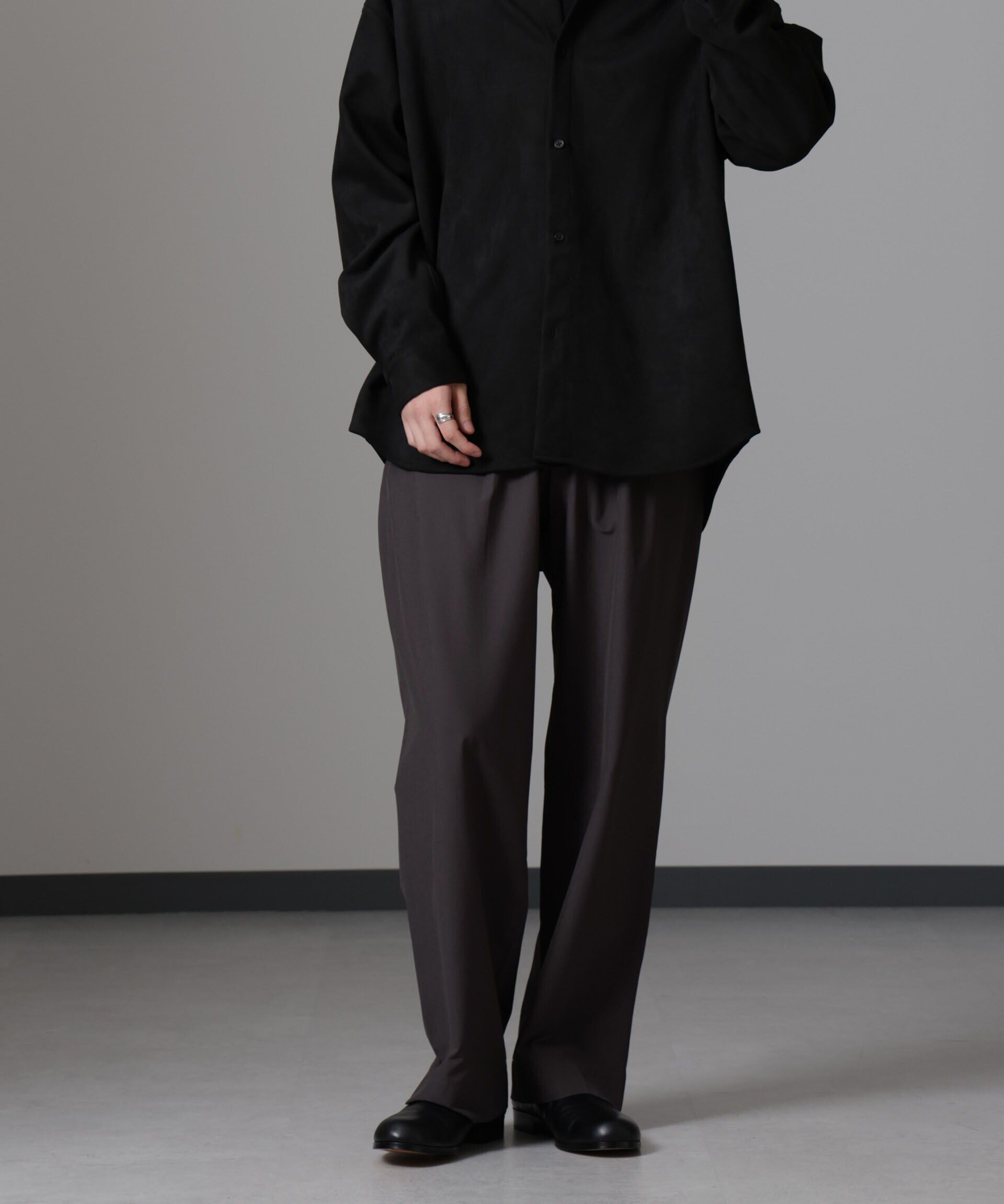 nano･universe「ストレッチワイドイージーパンツ(セットアップ可)」|チノ|チャコール3