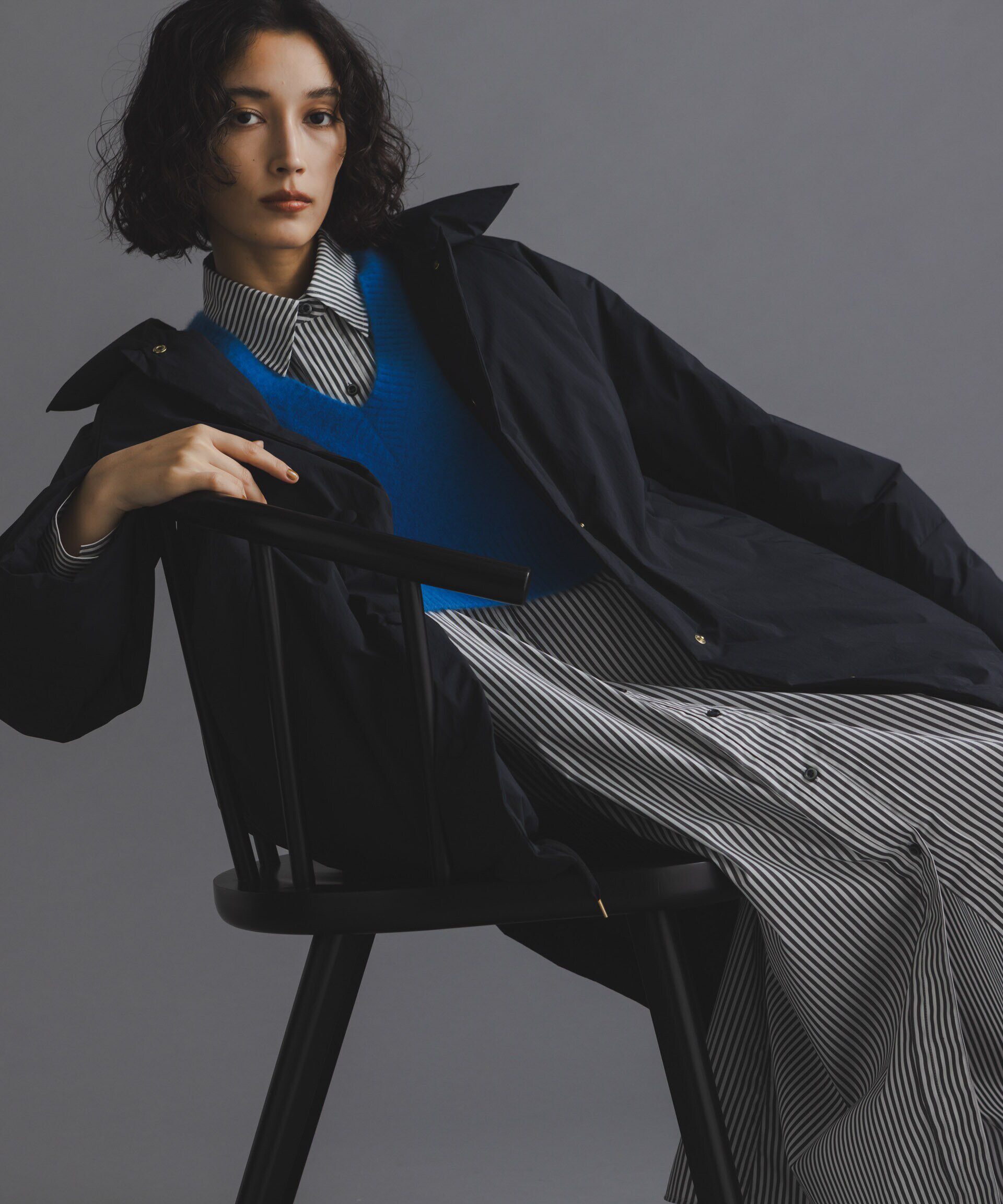 nano･universe「「西川ダウン(R)」ミドル丈バックタックコート」|ダウン|ブラック