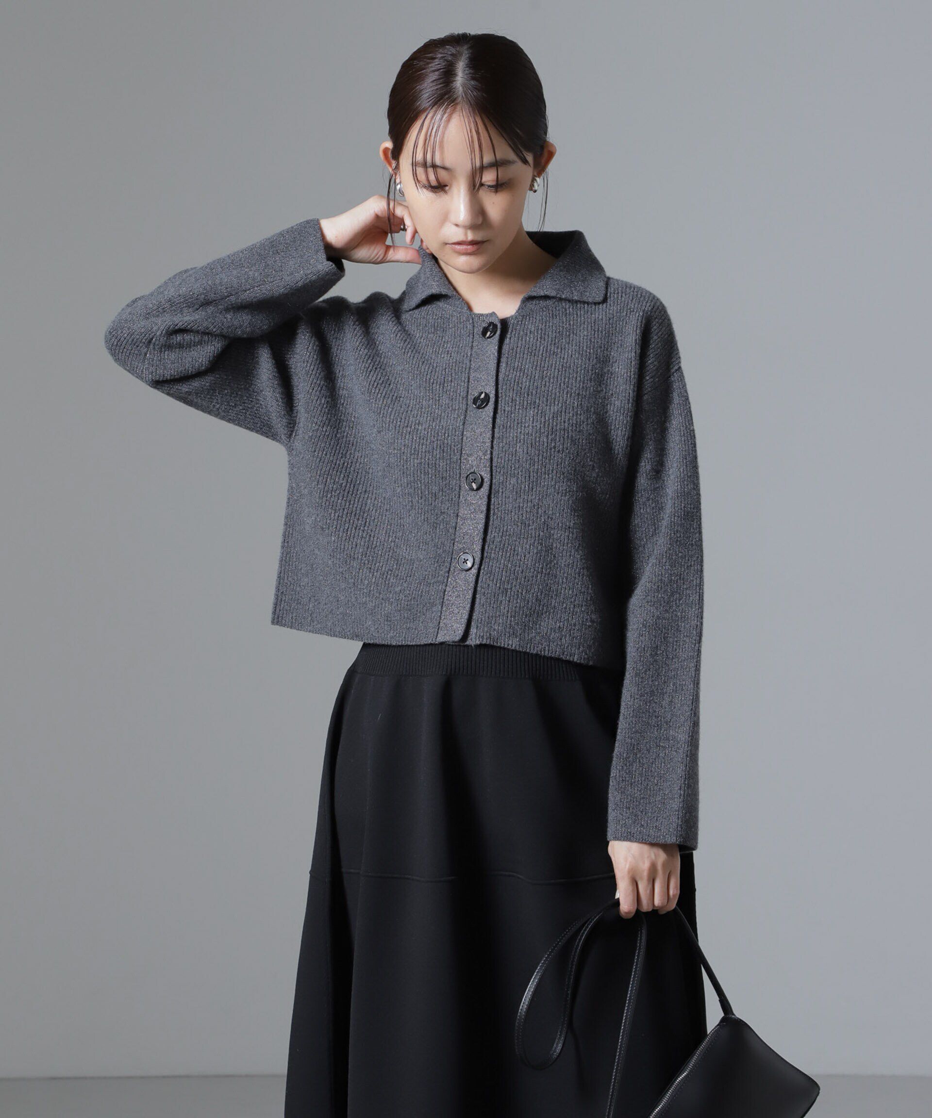 nano･universe「片畔ラメカラーカーディガン」|ニット・セーター|