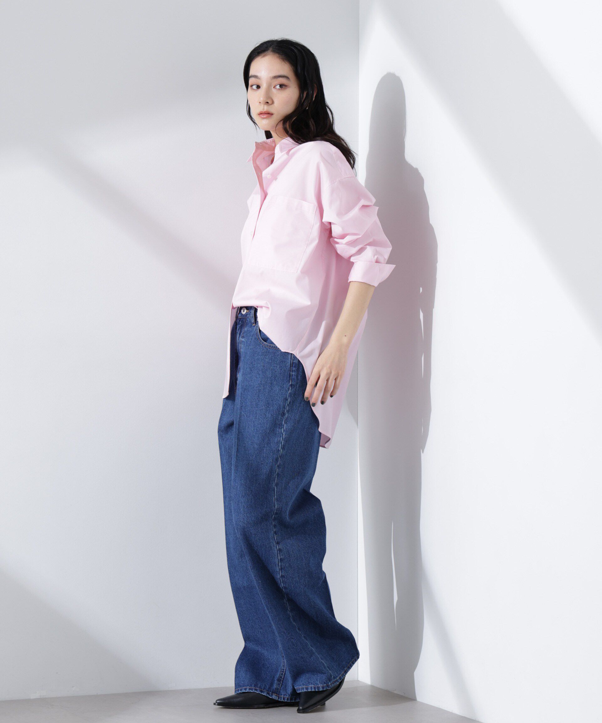 nano･universe「ハイウエストデニム（セットアップ可）」|チノ|