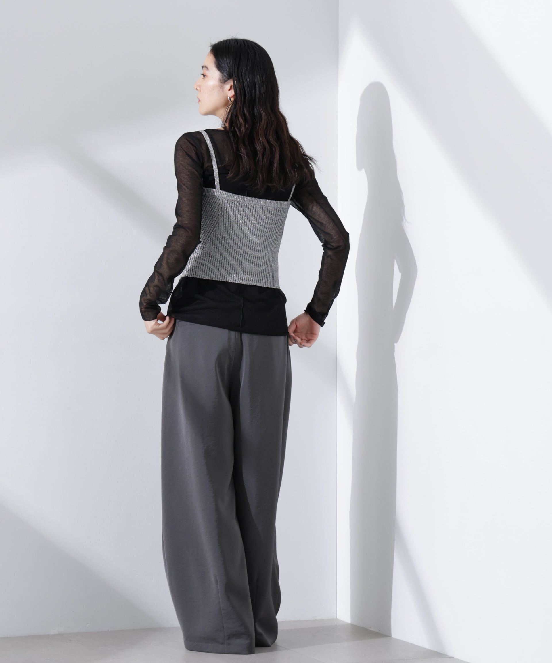 nano･universe「グリッターラメニット2wayビスチェ（セットアップ可）」|ニット・セーター|