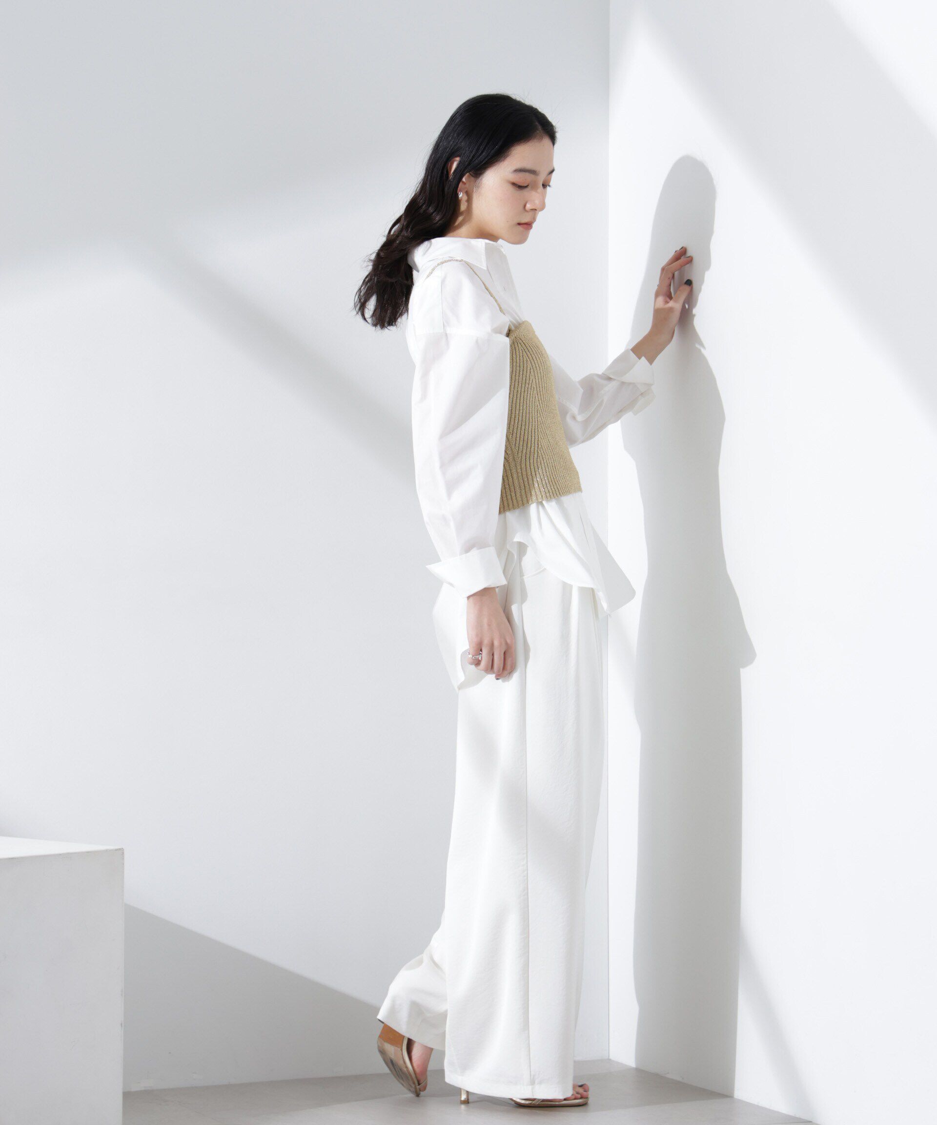 nano･universe「グリッターラメニット2wayビスチェ（セットアップ可）」|ニット・セーター|