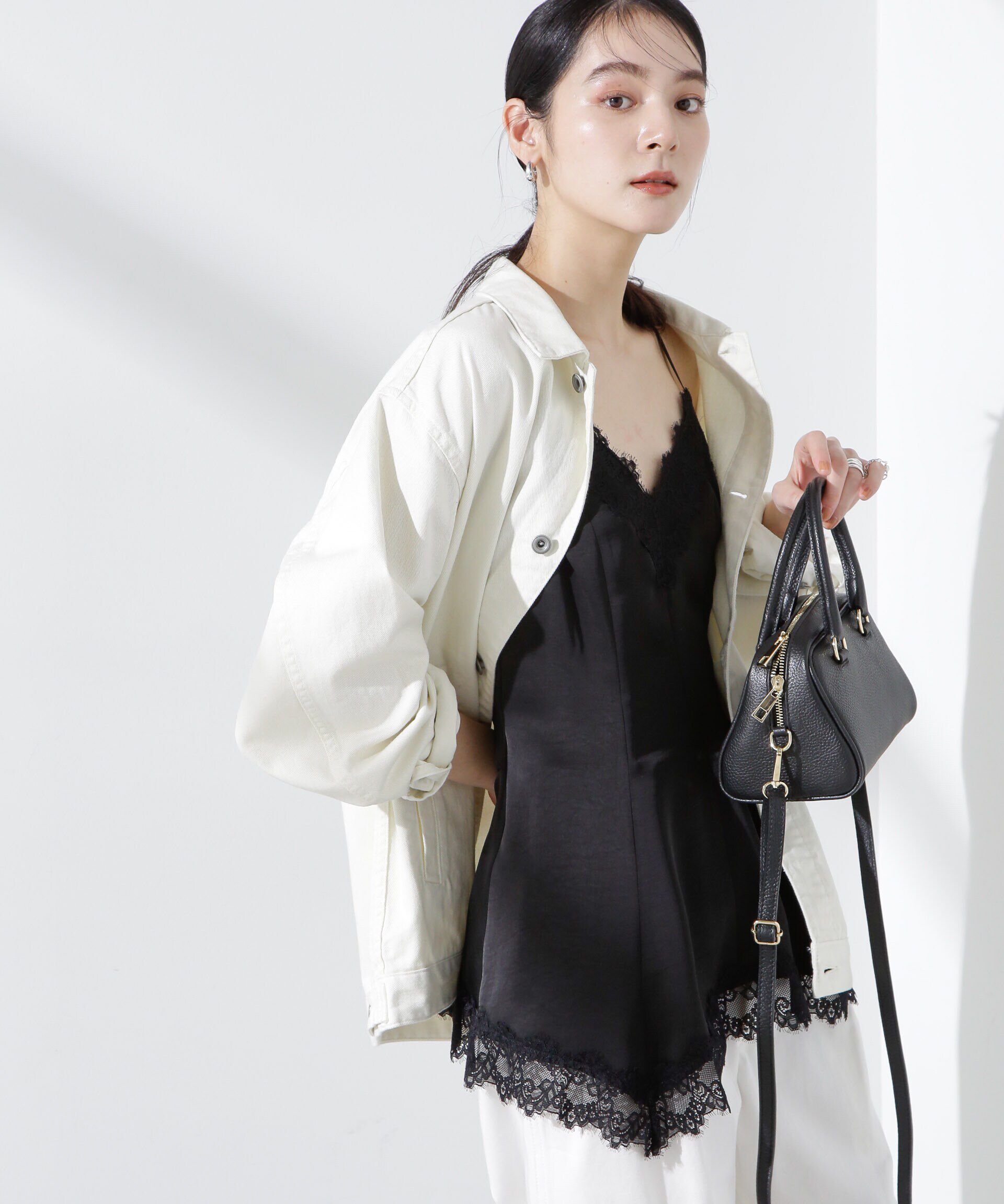 nano･universe「アシンメトリーレースミニワンピース」|Tシャツ・カットソー|