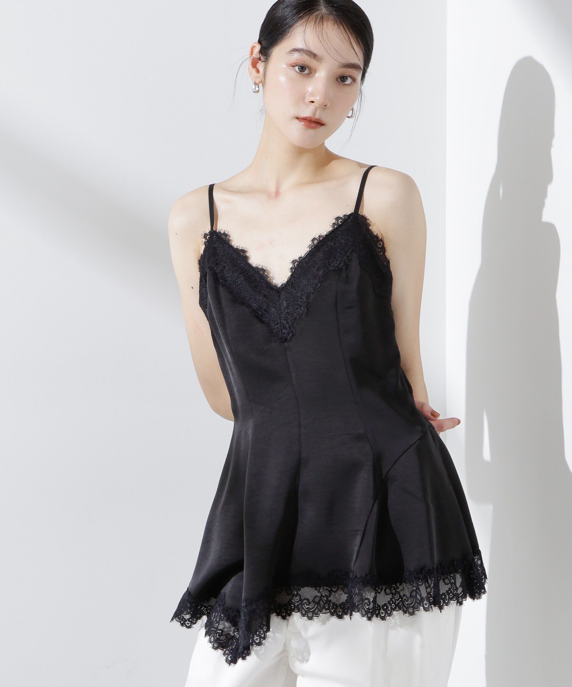 nano･universe「アシンメトリーレースミニワンピース」|Tシャツ・カットソー|