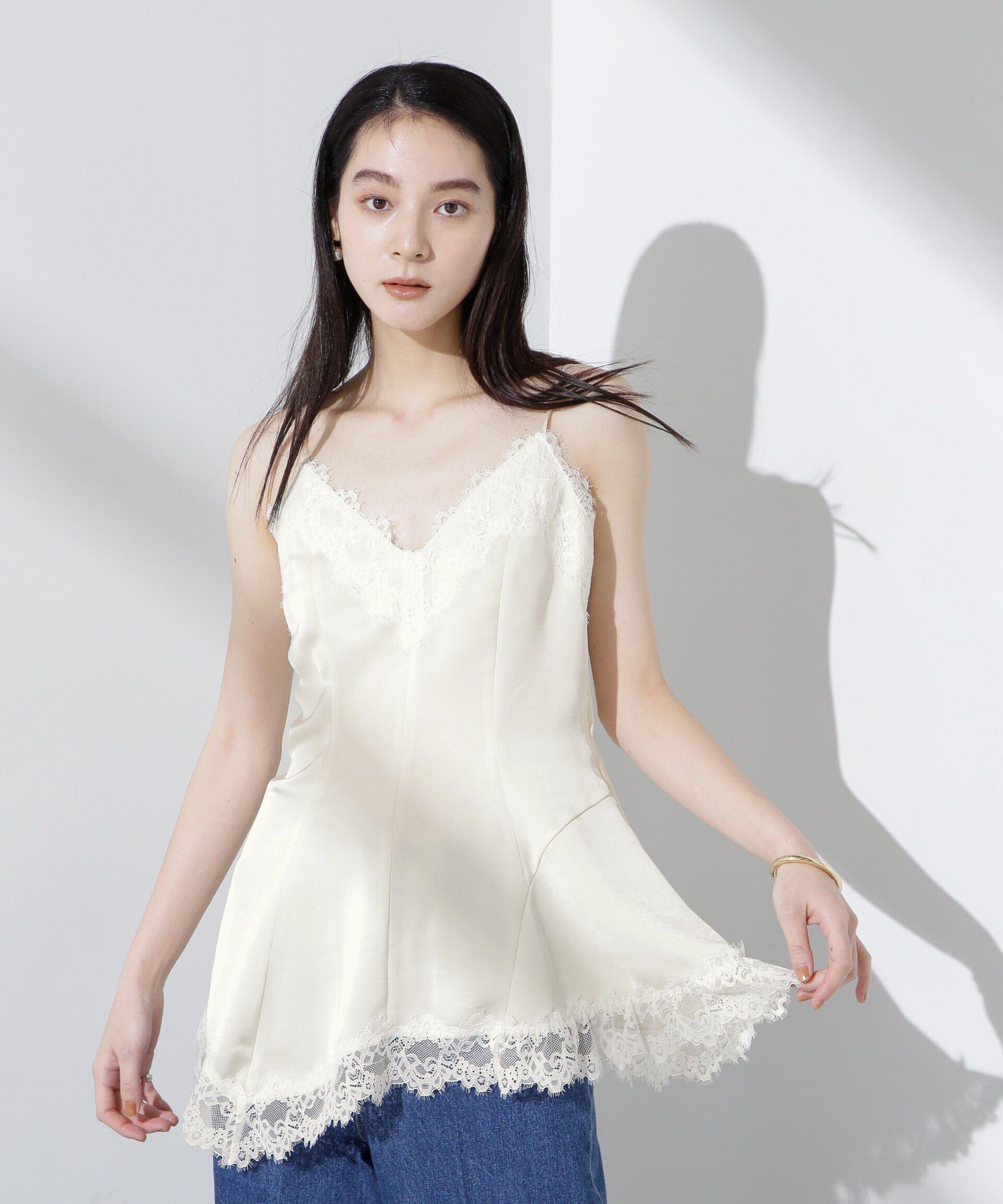 nano･universe「アシンメトリーレースミニワンピース」|Tシャツ・カットソー|