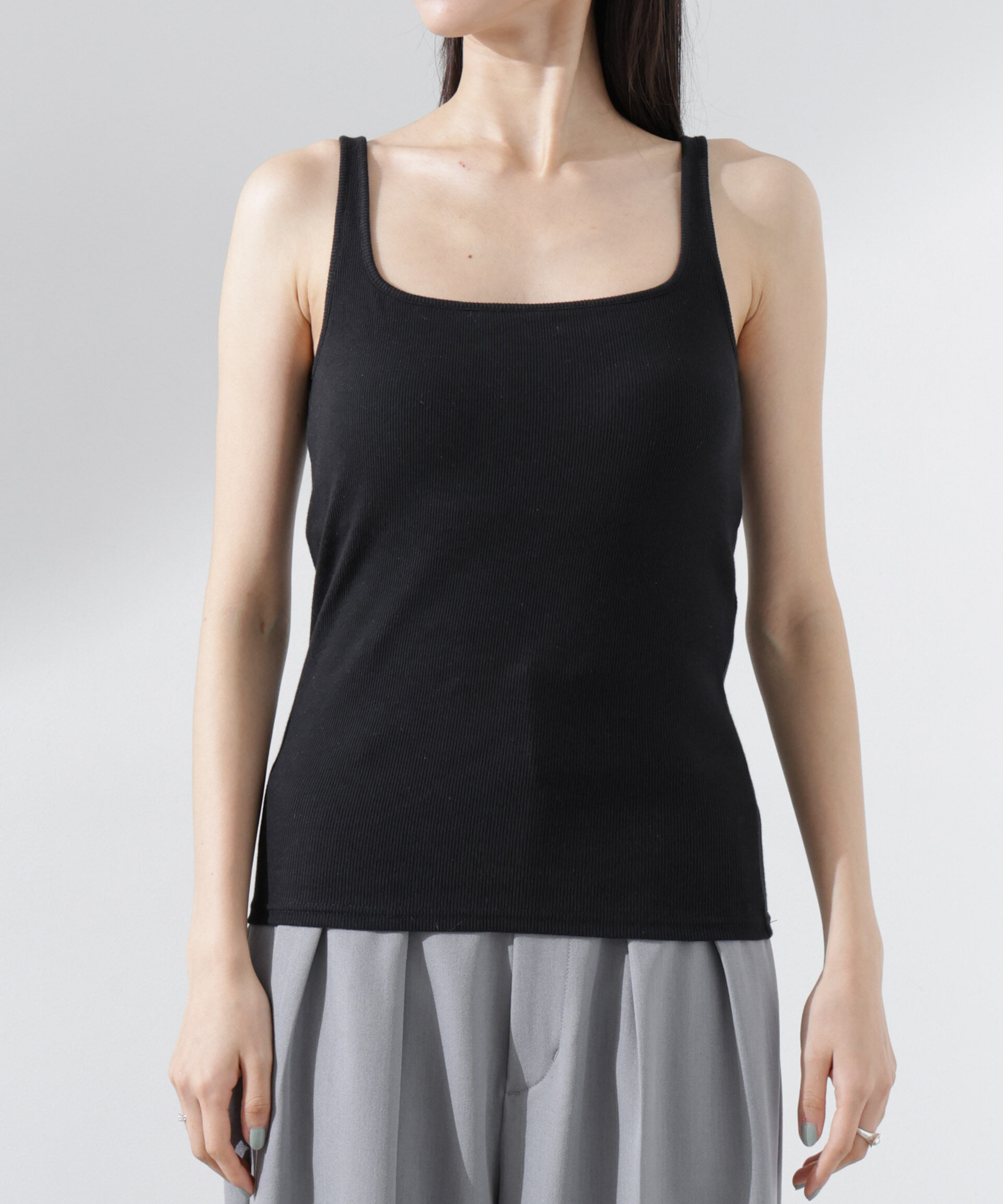nano･universe「抗菌防臭リブカップ付きタンクトップ」|Tシャツ・カットソー|