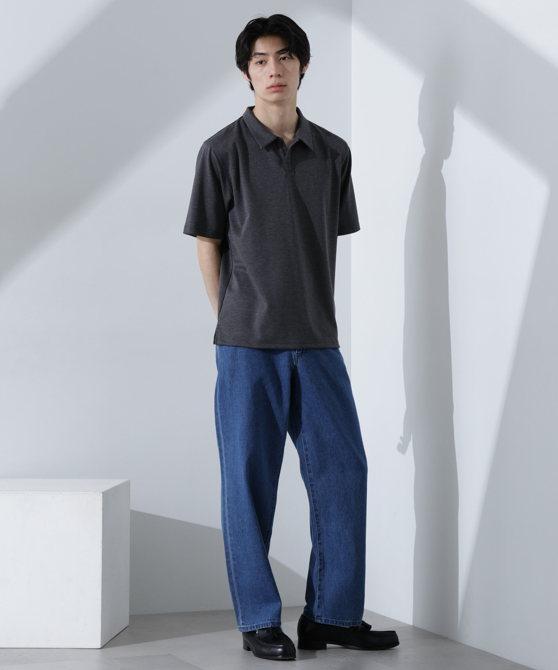 nano･universe「Pe/Ry鹿の子ポロシャツ 半袖」|Tシャツ・カットソー|