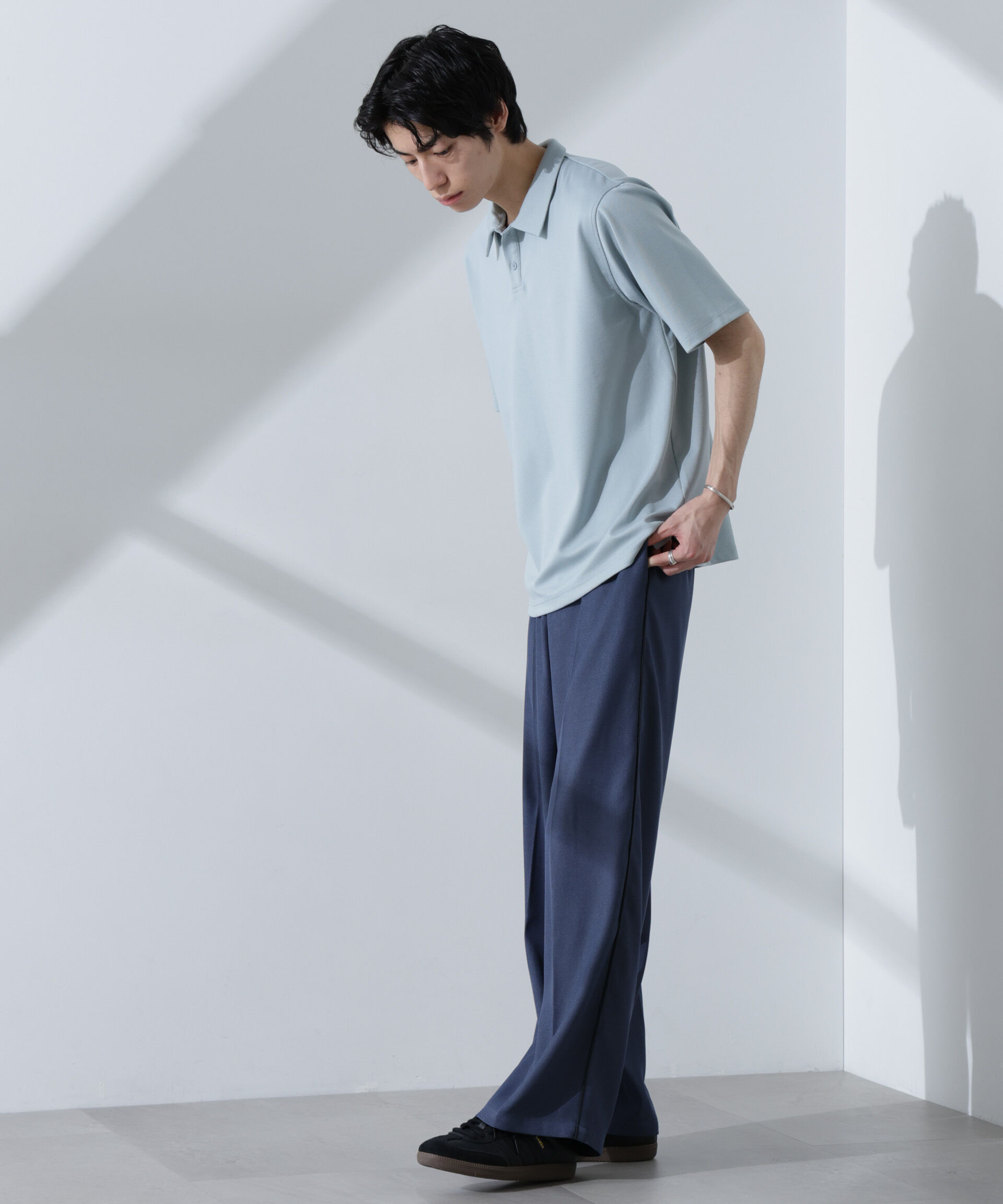 nano･universe「Pe/Ry鹿の子ポロシャツ 半袖」|Tシャツ・カットソー|