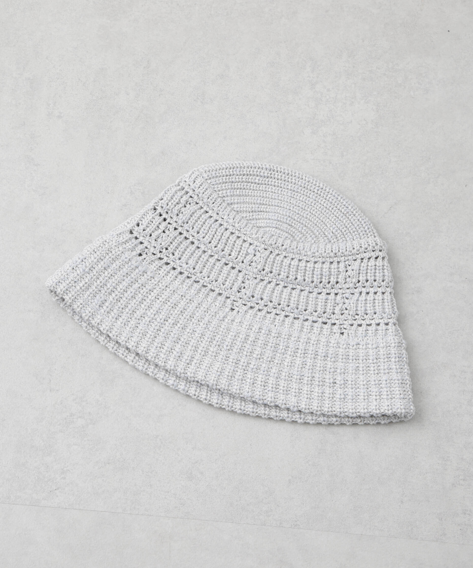 nano･universe「RACAL/別注 Mesh Line Knit Bucket Hat」|キャップ・キャスケット|L.グレー1