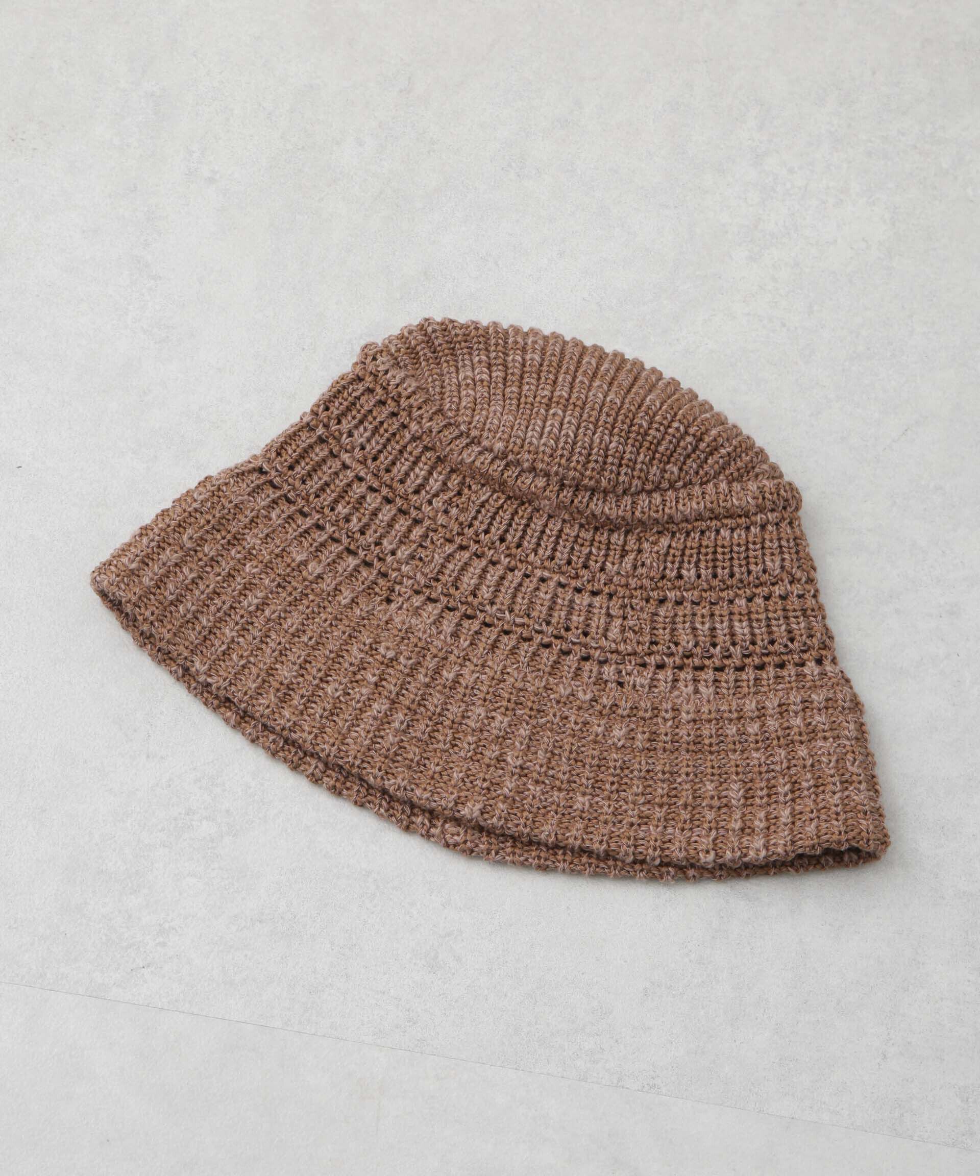 nano･universe「RACAL/別注 Mesh Line Knit Bucket Hat」|キャップ・キャスケット|ブラウン