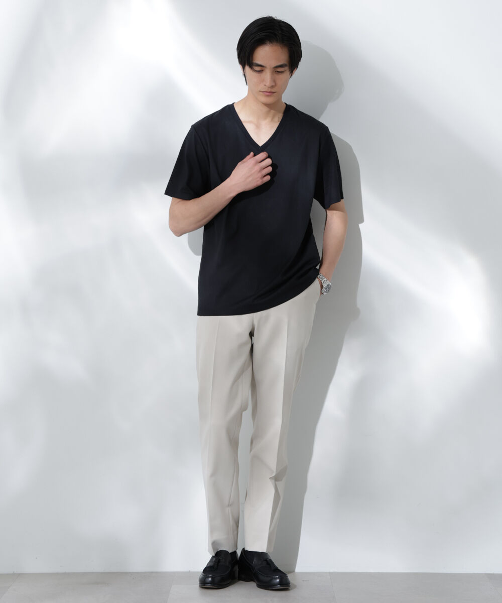 nano･universe「WEB限定/Anti Soaked(R) 汗染み防止 Vネック レギュラーシルエットTシャツ」|Tシャツ・カットソー|