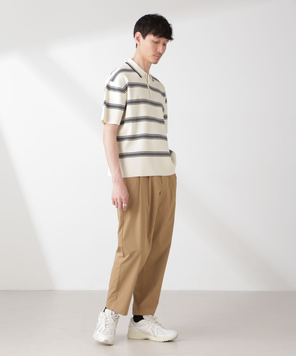 nano･universe「ミラノリブボーダーニットポロ」|ニット・セーター|