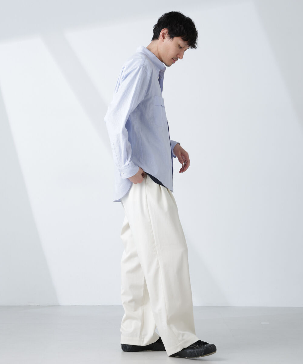 nano･universe「「BELGIUM LINEN FABRICS」リネンコットンスタンドカラーシャツ」|シャツ・ブラウス|