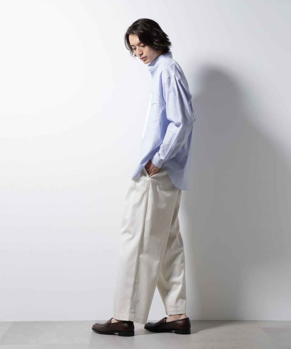 nano･universe「「BELGIUM LINEN FABRICS」リネンコットンスタンドカラーシャツ」|シャツ・ブラウス|