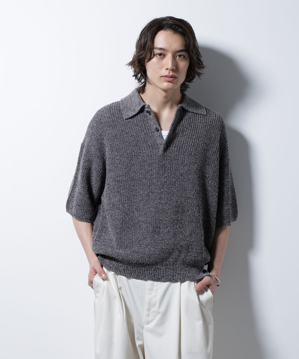 nano･universe「ミックスメランジニットポロ」|ニット・セーター|