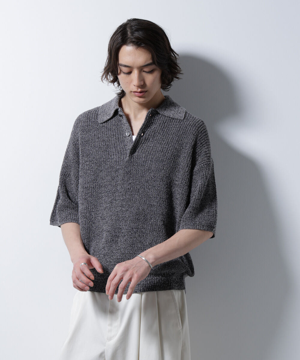 nano･universe「ミックスメランジニットポロ」|ニット・セーター|