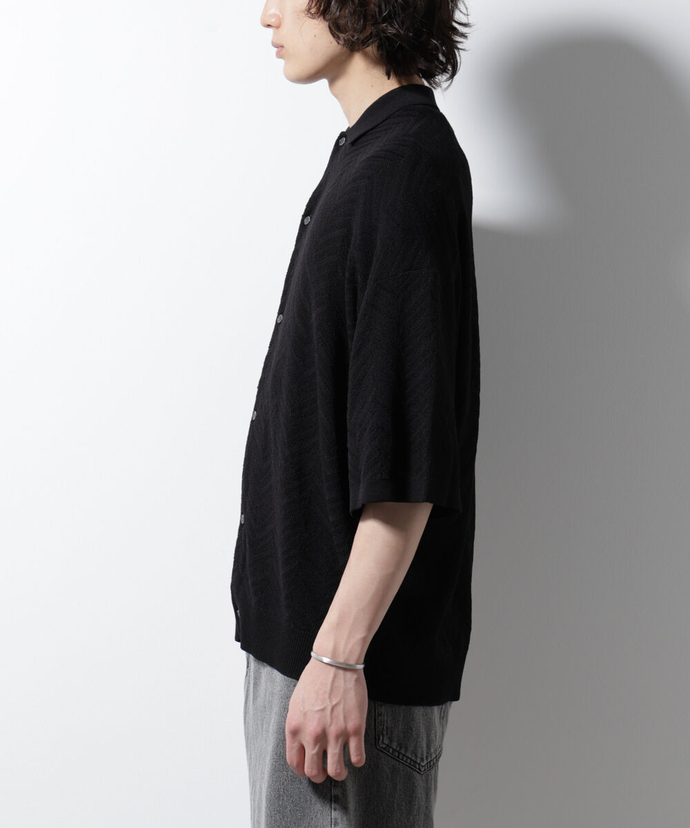 nano･universe「ハイゲージ ヘリンボーンニットシャツ」|ニット・セーター|