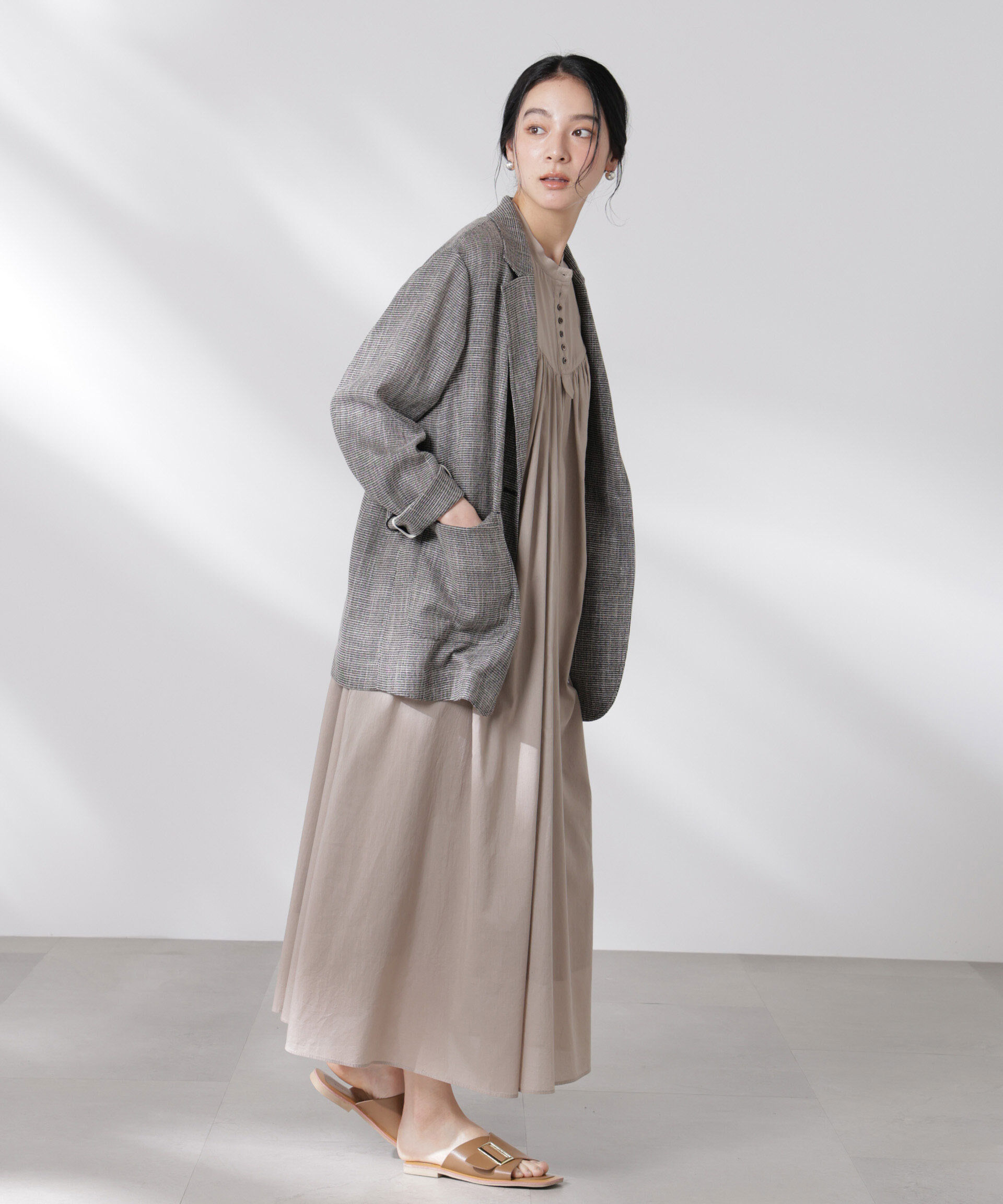 nano･universe「カラミ織りシングルジャケット」|テーラードジャケット|