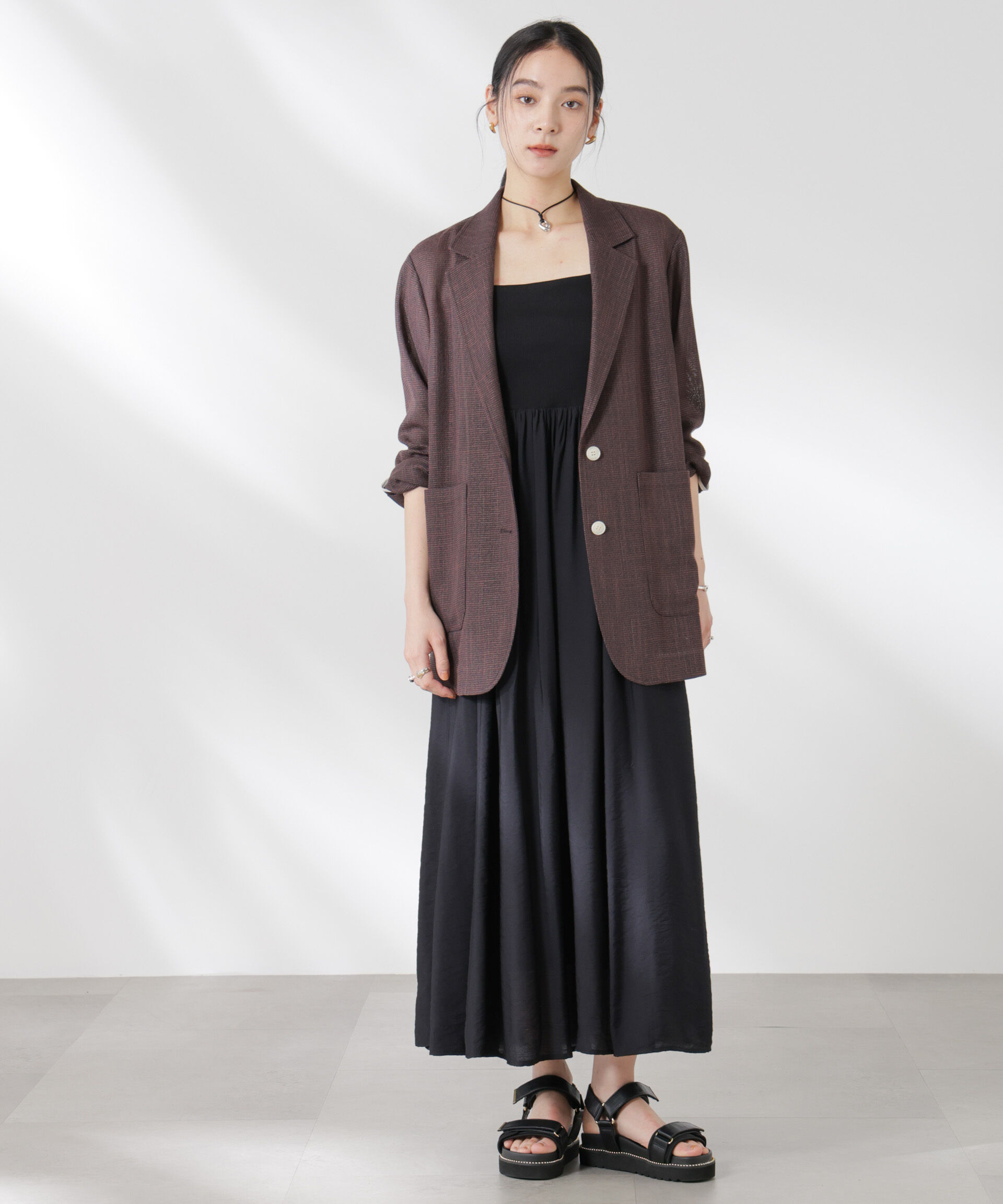 nano･universe「カラミ織りシングルジャケット」|テーラードジャケット|