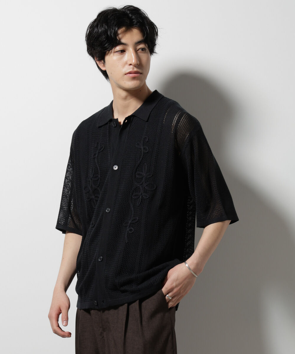 nano･universe「クラフトシャツ 半袖」|シャツ・ブラウス|ブラック